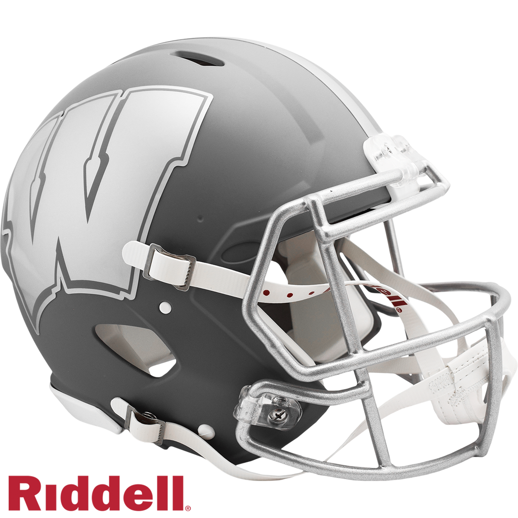 Wisconsin Badgers Helmet Riddell Full Size Speed Style Slate Alternate