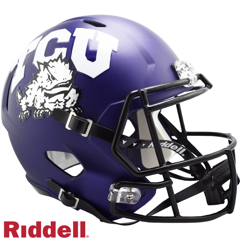 Texas Christian Horned Frogs Helmet Riddell Replica Full Size Speed Style Satin Purple Special Order