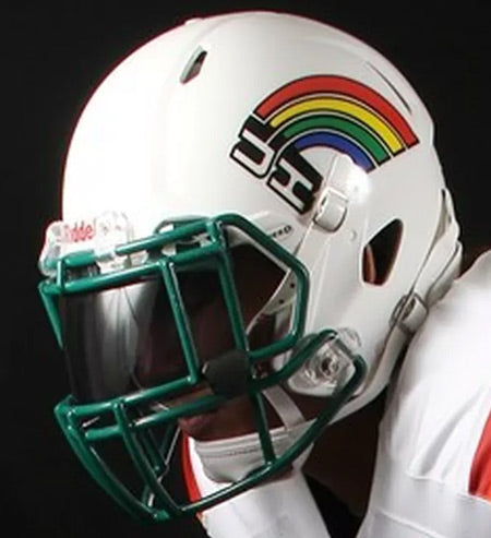 Hawaii Rainbow Warriors Helmet Riddell Replica Mini Speed Style Retro Rainbow