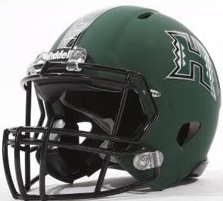 Hawaii Rainbow Warriors Helmet Riddell Replica Mini Speed Style Matte Green Design