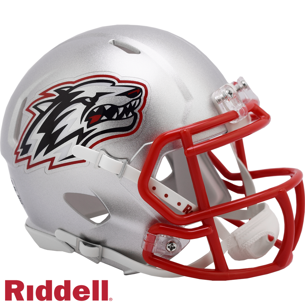 University of New Mexico Lobos Helmet Riddell Replica Mini Speed Style Silver