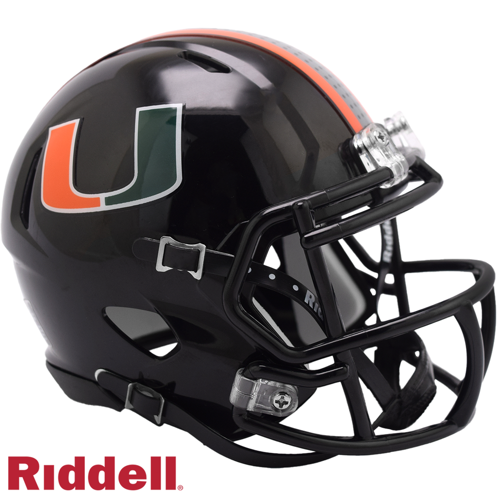 Miami Hurricanes Helmet Riddell Replica Mini Speed Style Black