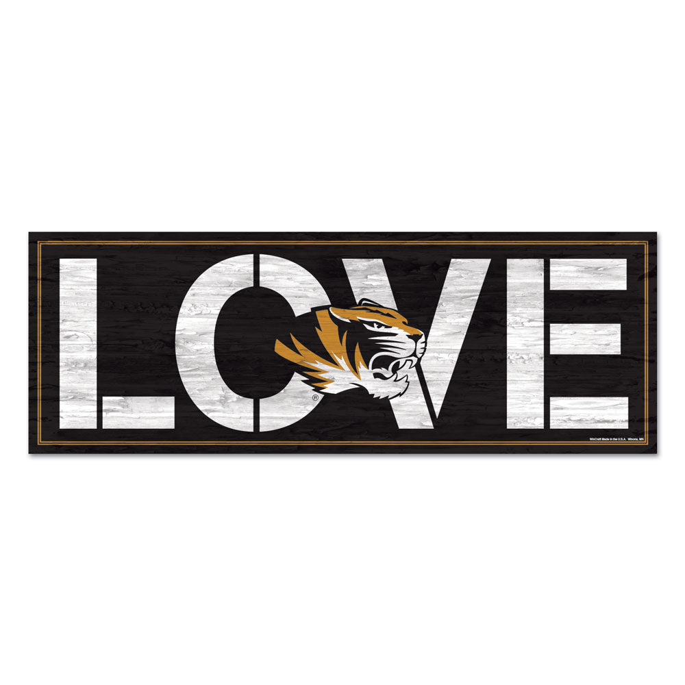 Missouri Tigers Sign 8x23 Wood Love