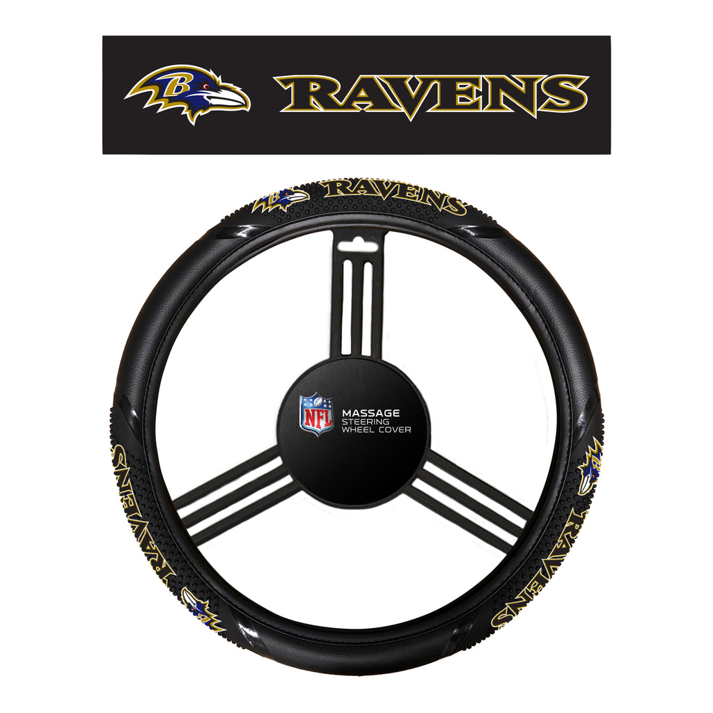 Baltimore Ravens Steering Wheel Cover Massage Grip Style CO
