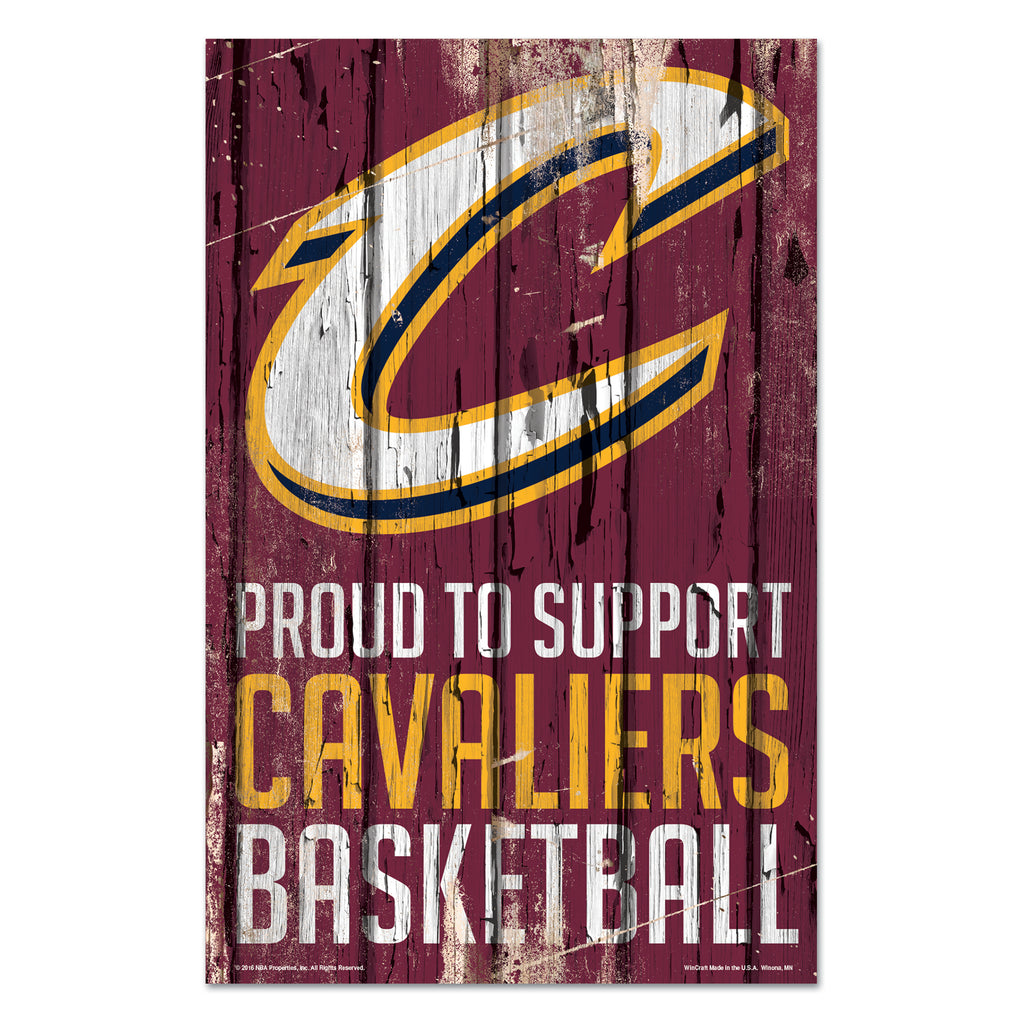 Cleveland Cavaliers Sign 11x17 Wood Proud to Support Design
