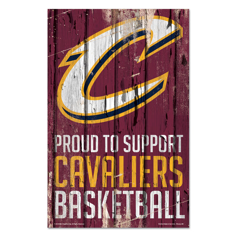 Cleveland Cavaliers Sign 11x17 Wood Proud to Support Design