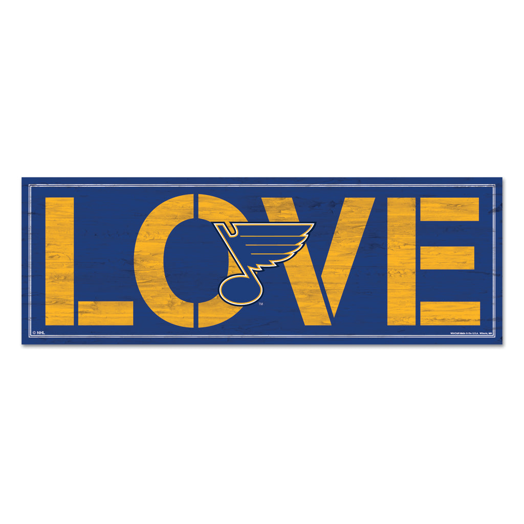 St. Louis Blues Sign 8x23 Wood Love