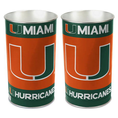 Miami Hurricanes Wastebasket 15 Inch Periodic Restock