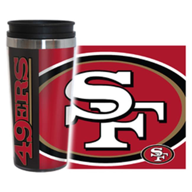 San Francisco 49ers Travel Mug 14oz Full Wrap Style Hype Design