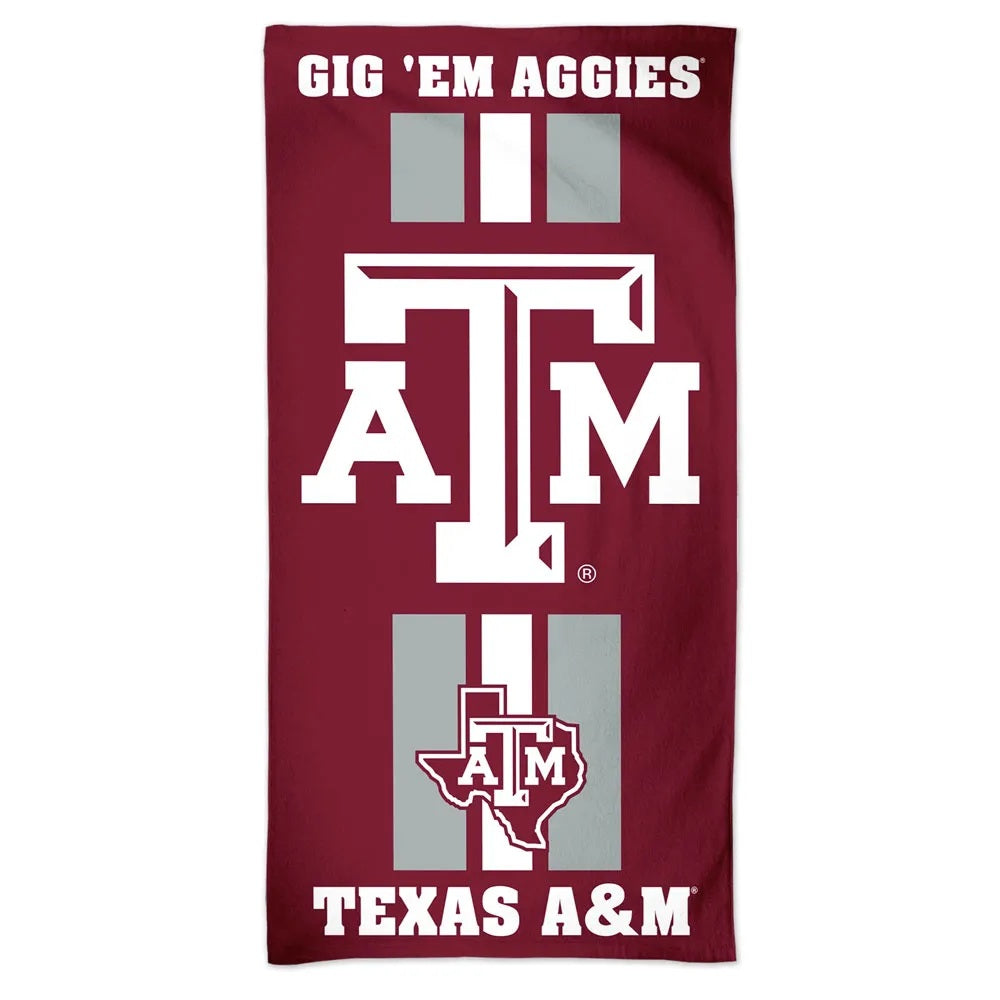 Texas A&M Aggies Towel 30x60 Beach Style