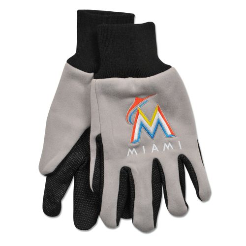 Miami Marlins Gloves Two Tone Style Adult Size