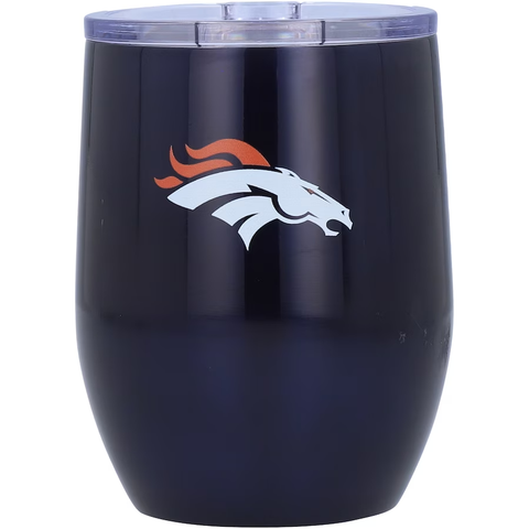 Denver Broncos Travel Tumbler 16oz Stainless Steel Curved