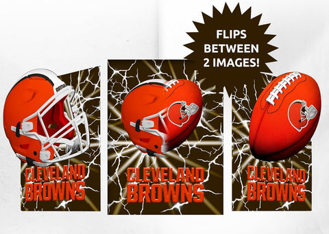 Cleveland Browns 3D Art Print 12x16 Lightning Flip