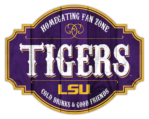 LSU Tigers Sign Wood 12 Inch Homegating Tavern