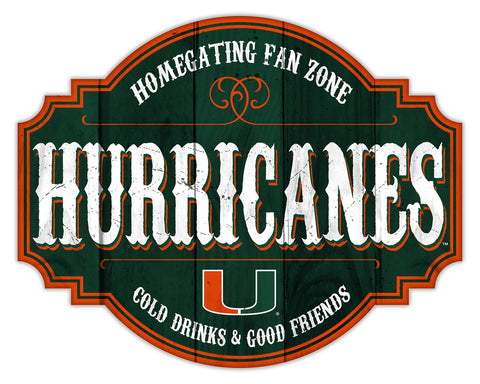 Miami Hurricanes Sign Wood 12 Inch Homegating Tavern