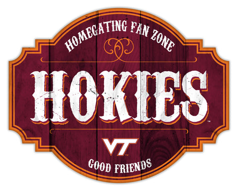 Virginia Tech Hokies Sign Wood 12 Inch Homegating Tavern Special Order