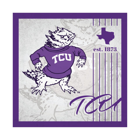 Texas Christian Horned Frogs Sign Wood 10x10 Album Design