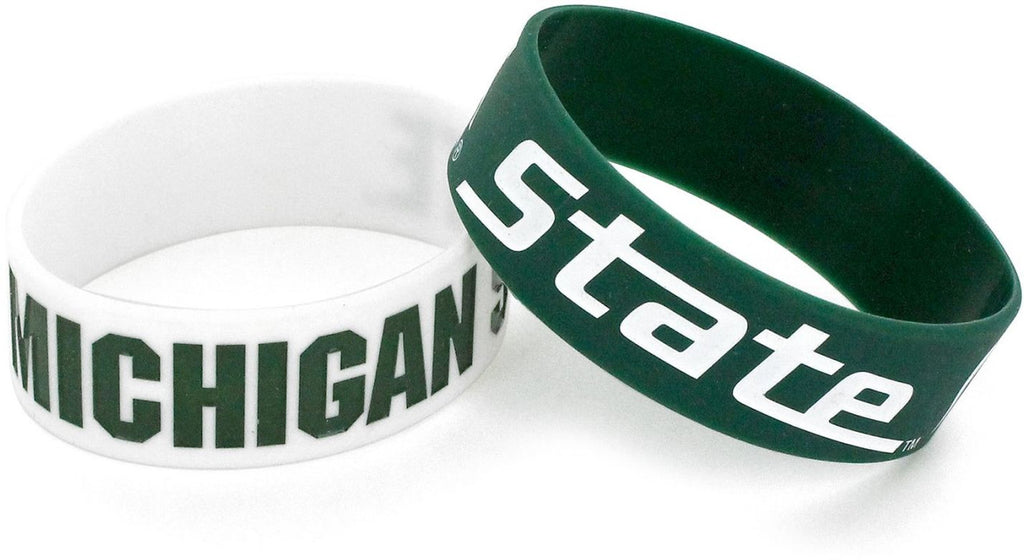 Michigan State Spartans Bracelets 2 Pack Wide Special Order