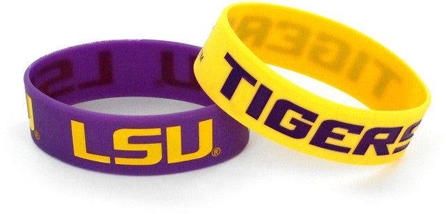 LSU Tigers Bracelets 2 Pack Wide