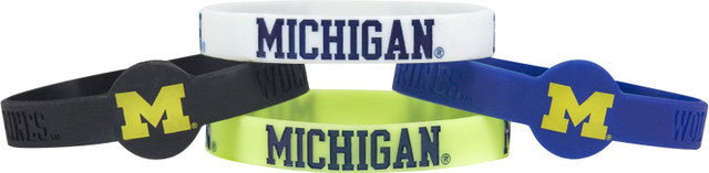 Michigan Wolverines Bracelets 4 Pack Silicone