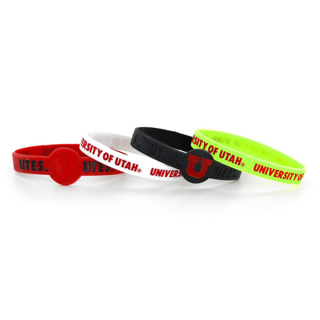 Utah Utes Bracelets 4 Pack Silicone