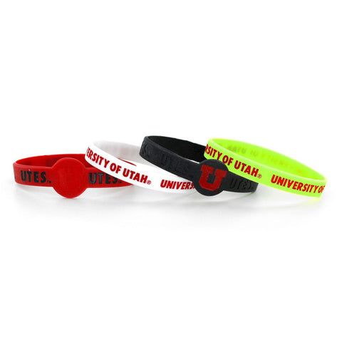 Utah Utes Bracelets 4 Pack Silicone