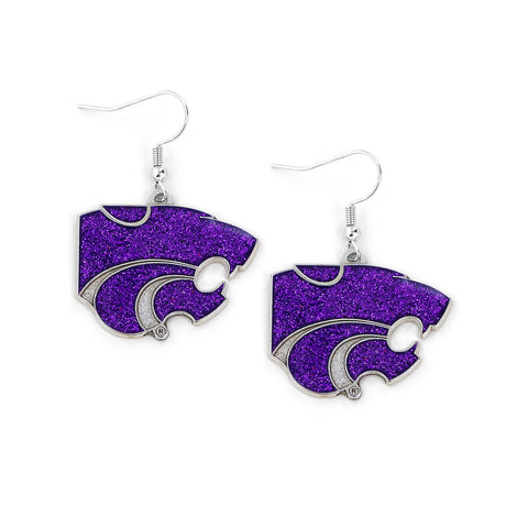 Kansas State Wildcats Earrings Glitter Dazzle
