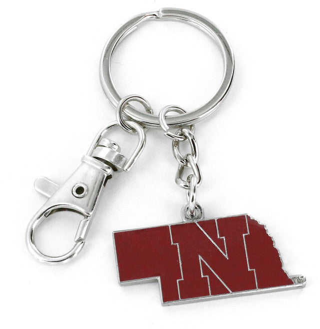 Nebraska Cornhuskers Keychain State Design