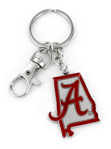 Alabama Crimson Tide Keychain State Design