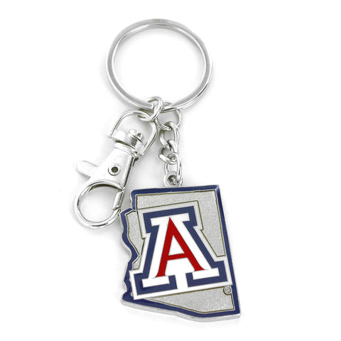 Arizona Wildcats Keychain State Design