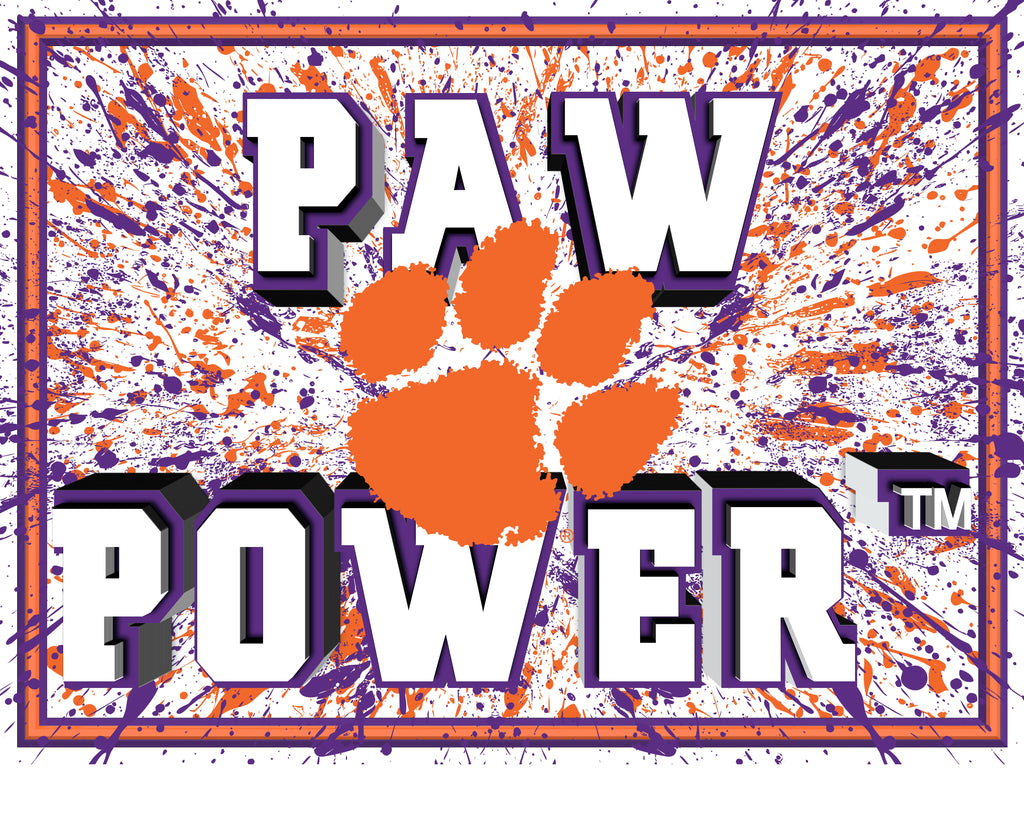 Clemson Tigers 3D Art Print 12x16 Splatter