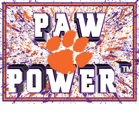 Clemson Tigers 3D Art Print 12x16 Splatter