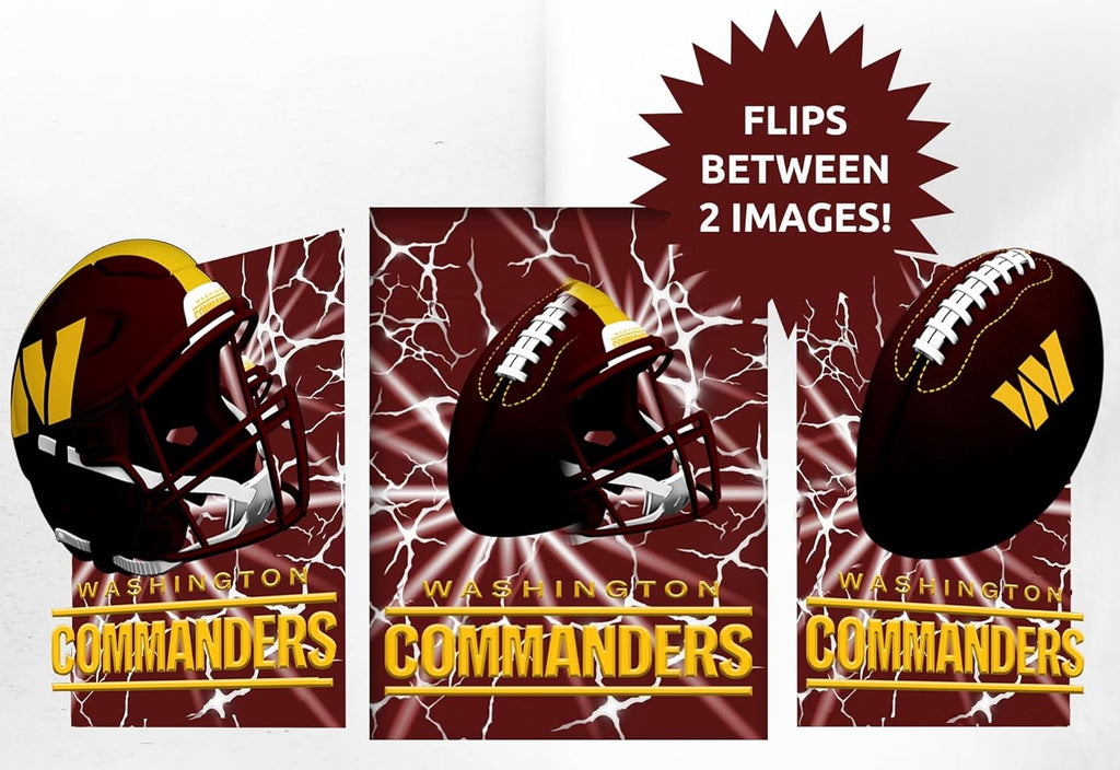 Washington Huskies Commanders 3D Art Print 12x16 Lightning Flip
