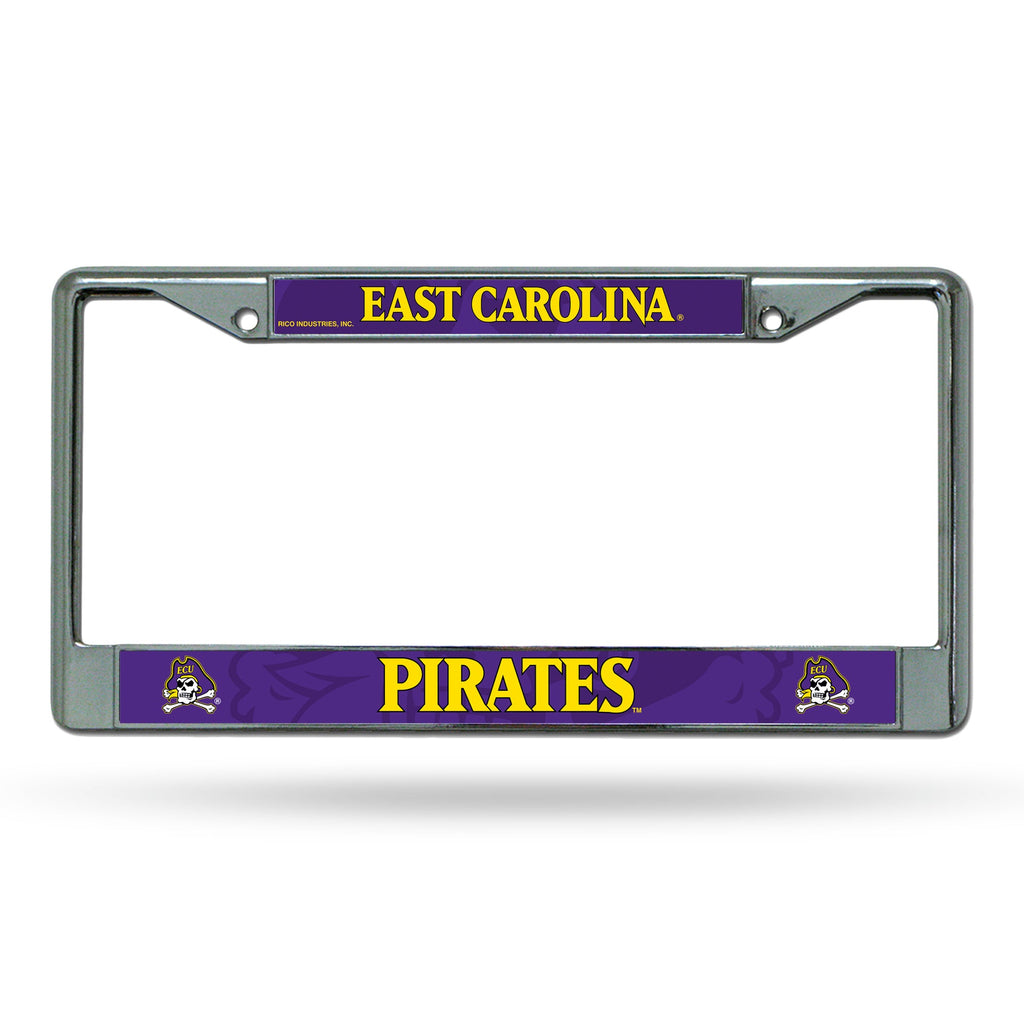 East Carolina Pirates License Plate Frame Chrome Printed Insert Special Order