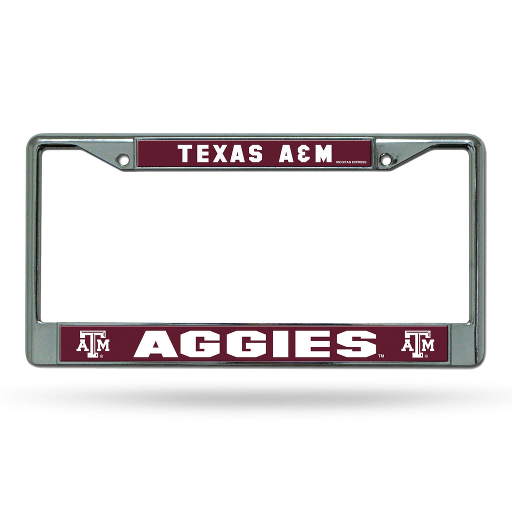 Texas A&M Aggies License Plate Frame Chrome Printed Insert Special Order
