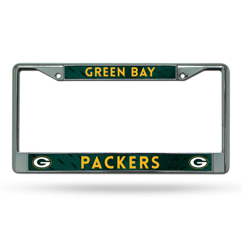 Green Bay Packers s License Plate Frame Chrome Printed Insert