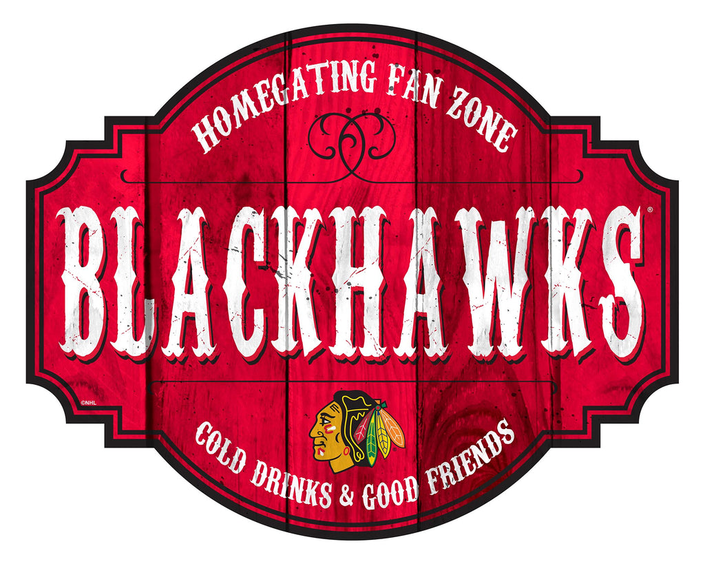 Chicago Blackhawks Sign Wood 12 Inch Homegating Tavern Special Order