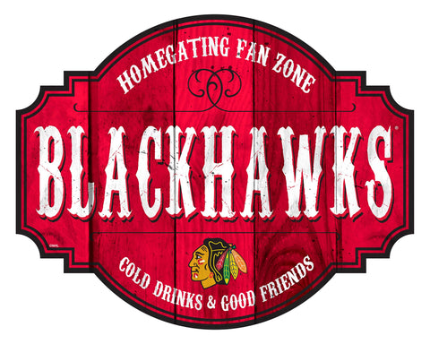 Chicago Blackhawks Sign Wood 12 Inch Homegating Tavern Special Order