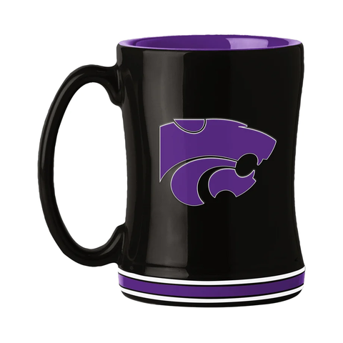 Kansas State Wildcats Coffee Mug 14oz Sculpted Relief Team Color