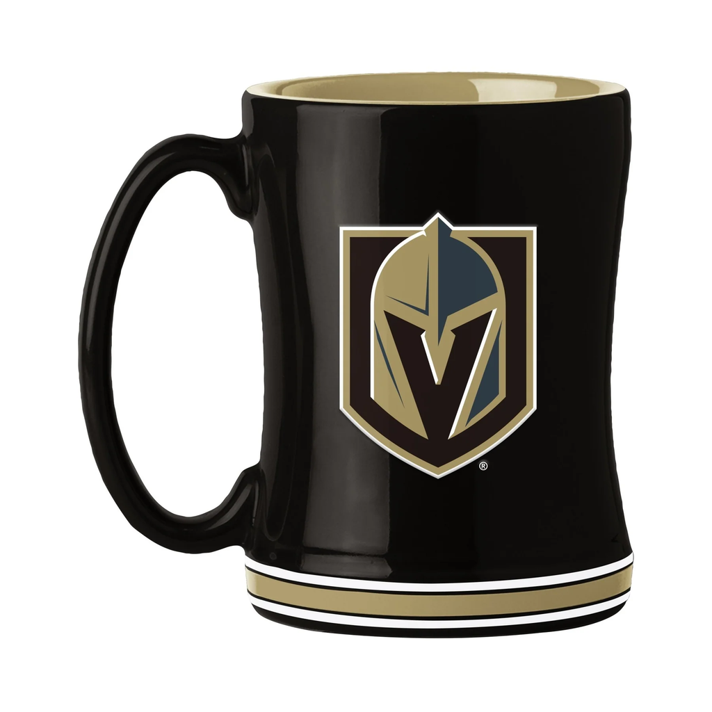 Las Vegas Golden Knights Coffee Mug 14oz Sculpted Relief Team Color
