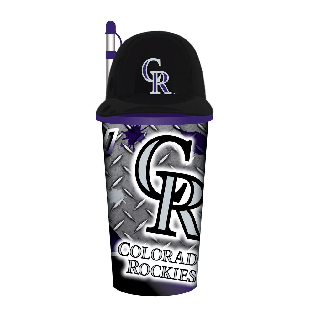 Colorado Rockies Helmet Cup 32oz Plastic with Straw Special Order