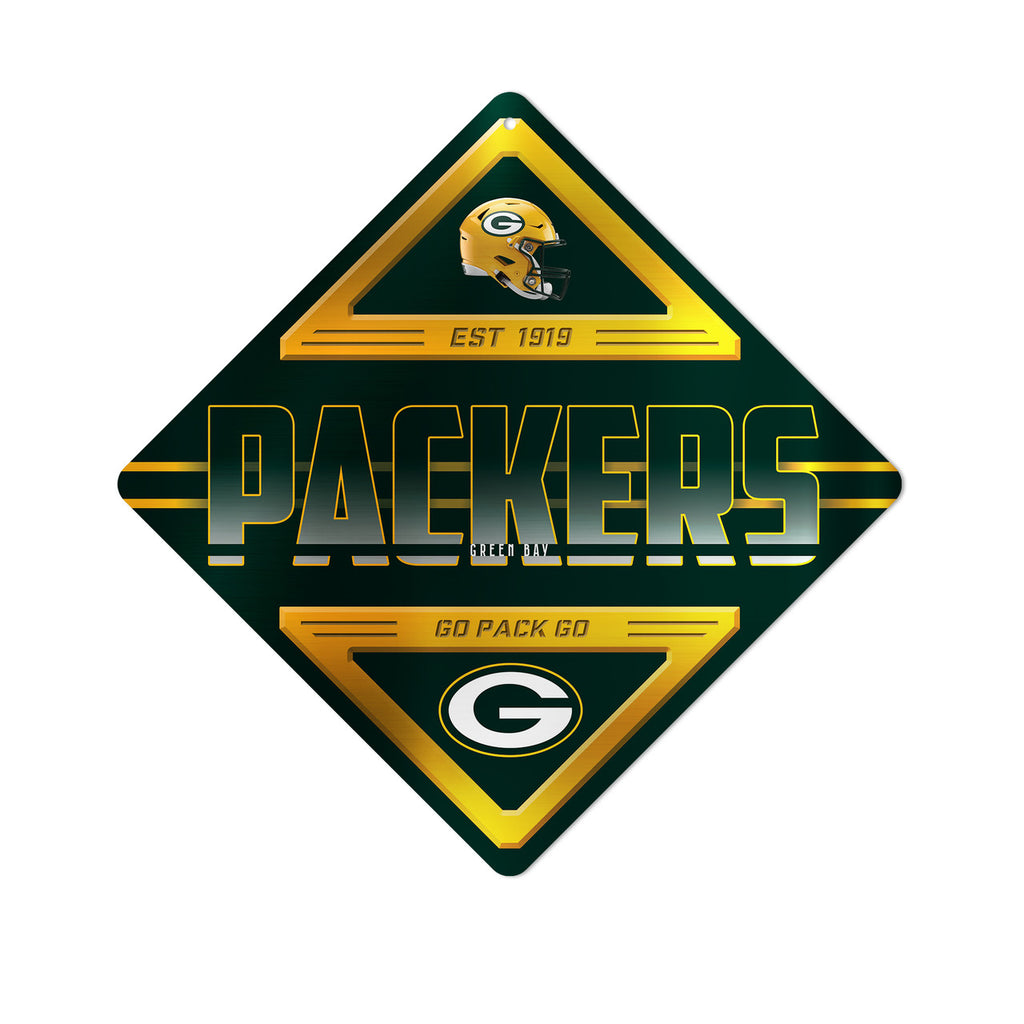 Green Bay Packers s Sign Metal Diamond Shape