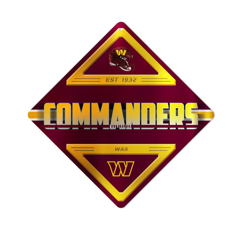 Washington Huskies Commanders Sign Metal Diamond Shape