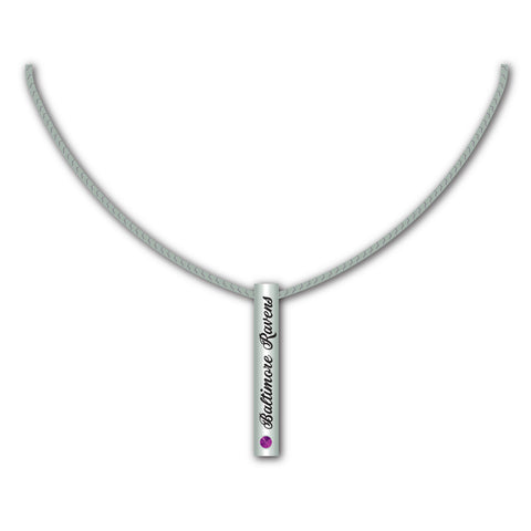 Baltimore Ravens Necklace Silver Bar Special Order
