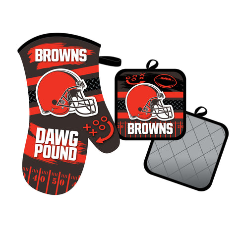 Cleveland Browns Oven Mitt and Pot Holder Set
