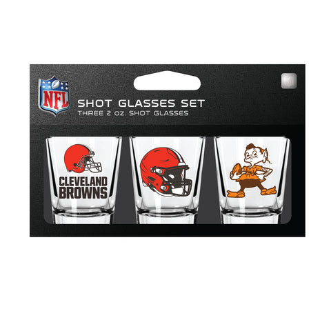 Cleveland Browns Shot Glass Set 3 Pack