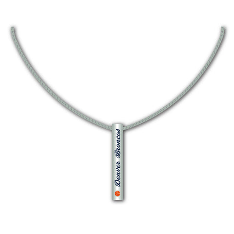 Denver Broncos Necklace Silver Bar