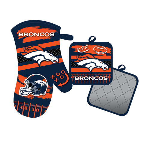 Denver Broncos Oven Mitt and Pot Holder Set