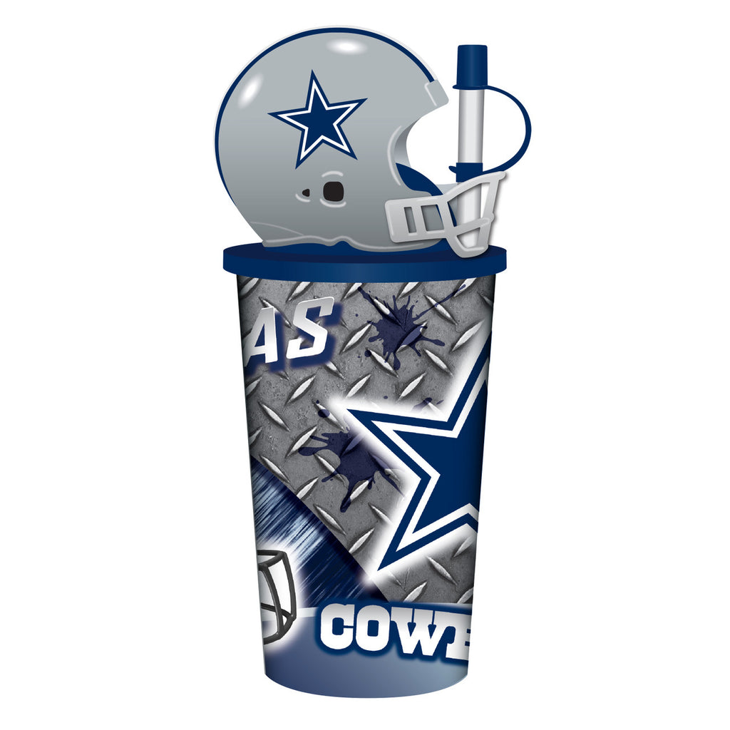 Dallas Cowboys Helmet Cup 32oz Plastic with Straw