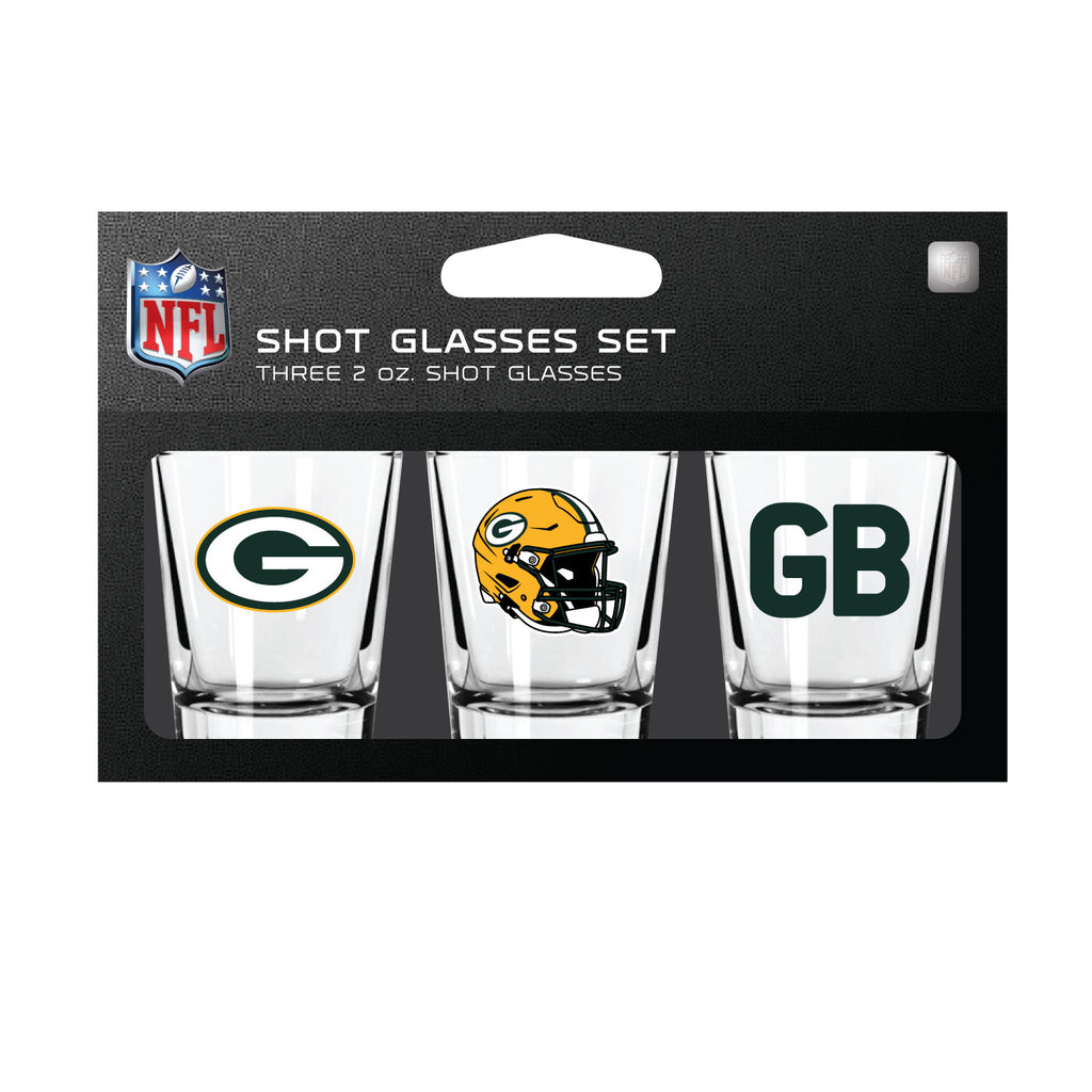 Green Bay Packers s Shot Glass Set 3 Pack